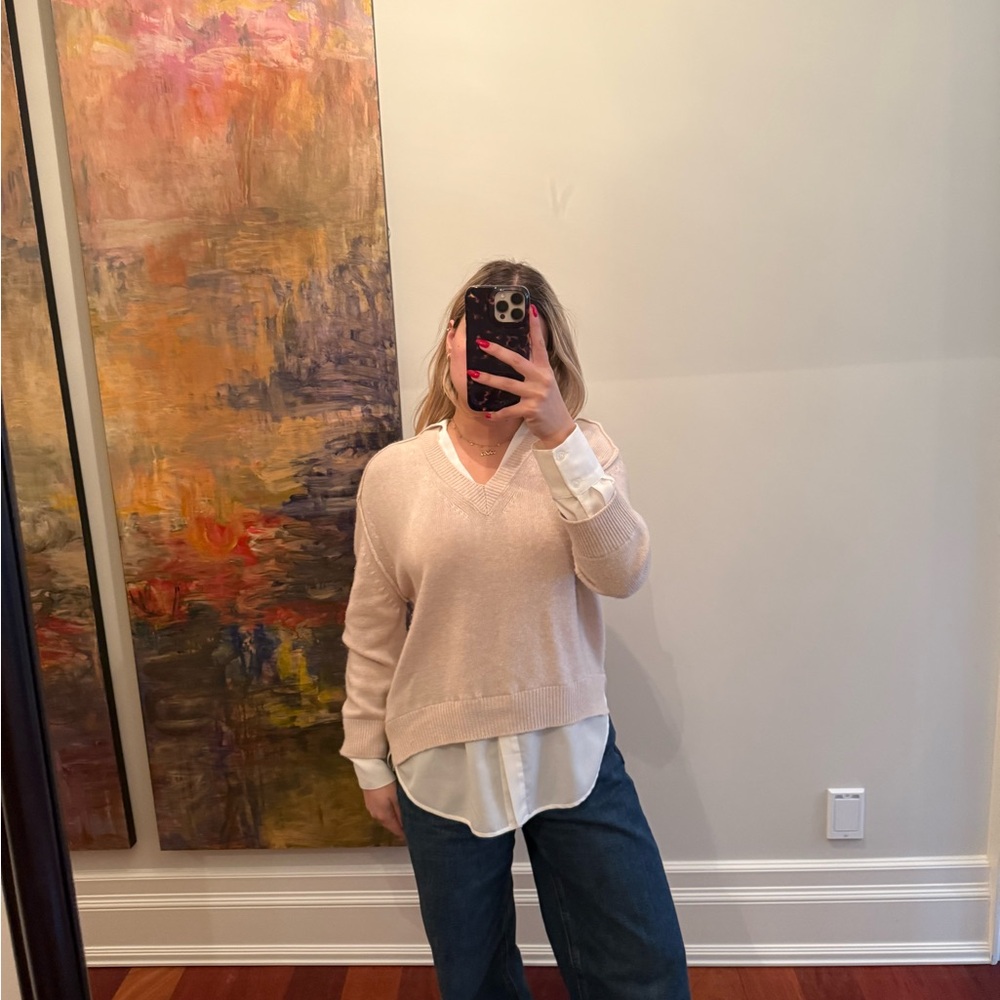 Brochu Walker Cream V-Neck Sweater